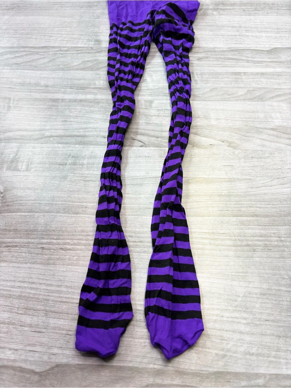 Purple and Black Striped Witch Halloween Tights - Fun Patterned Hosiery